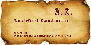 Marchfeld Konstantin névjegykártya